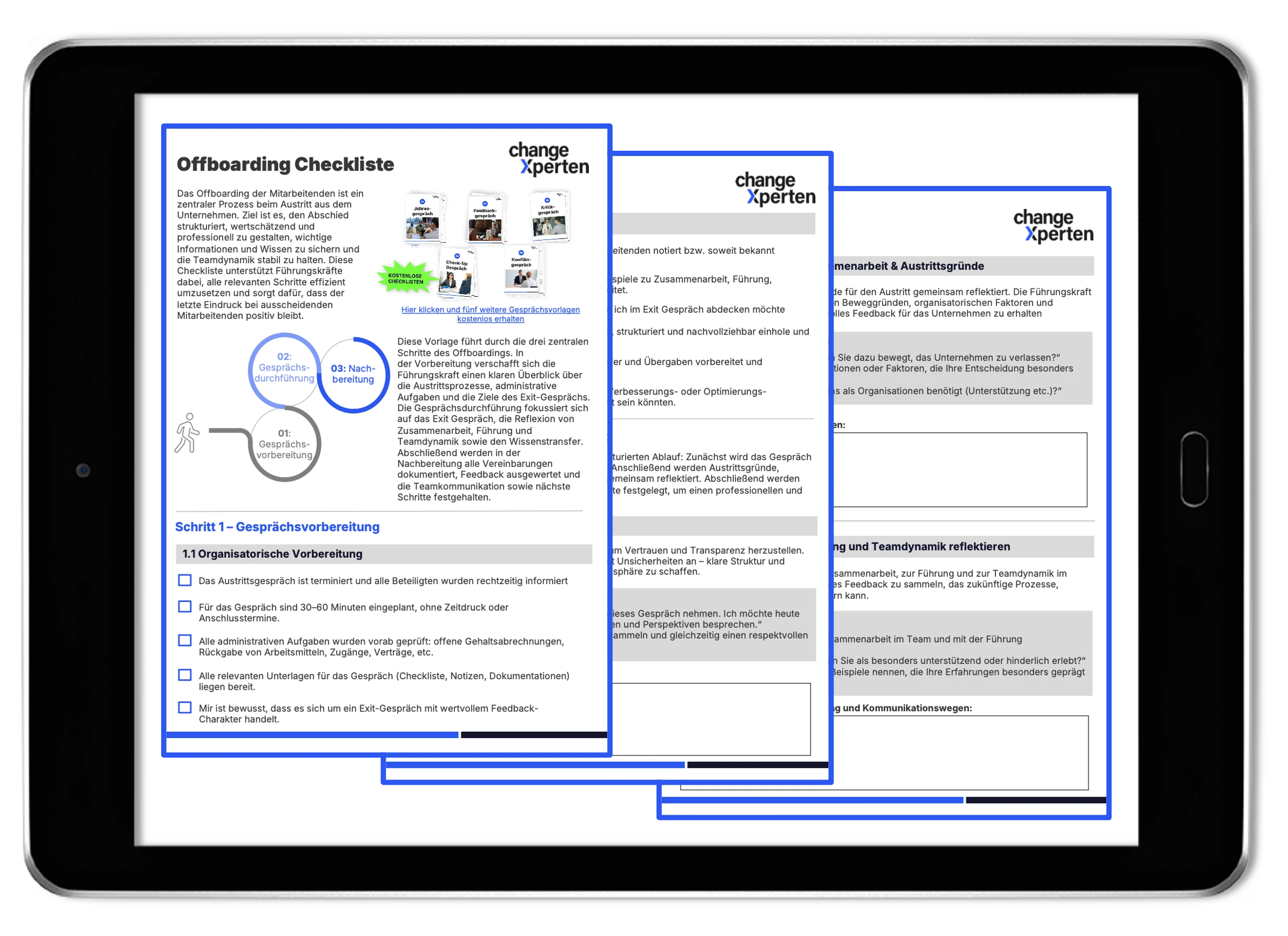 Vorschau der Offboarding-Checkliste auf Ipad
